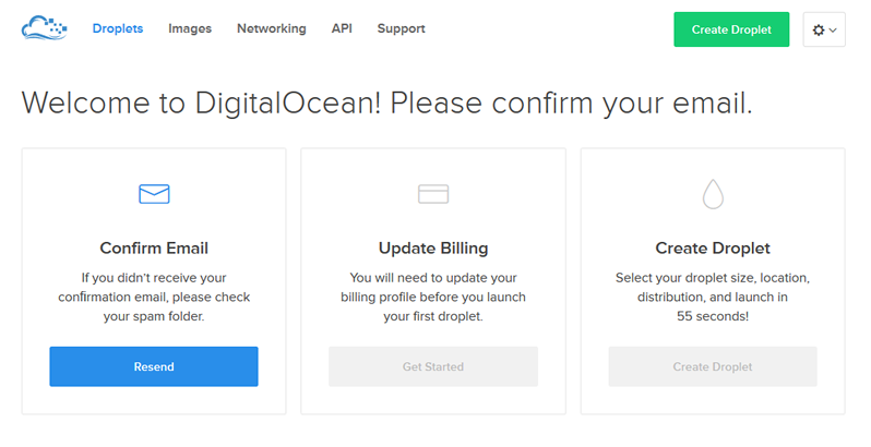 Cadastro DigitalOcean