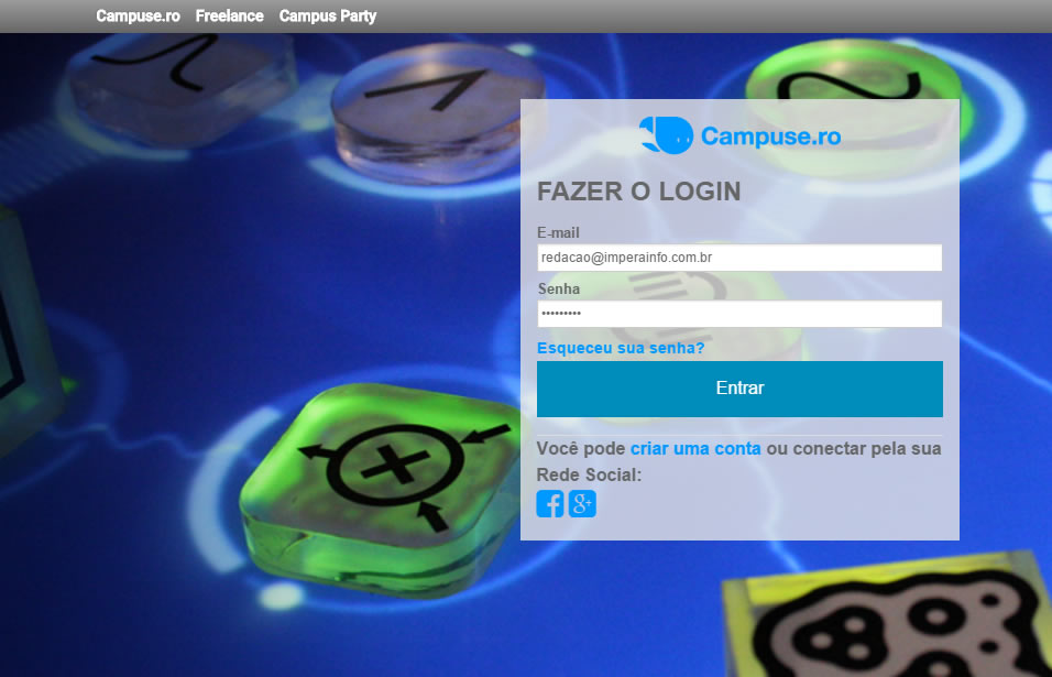 Acesso ao portal da Campus Party