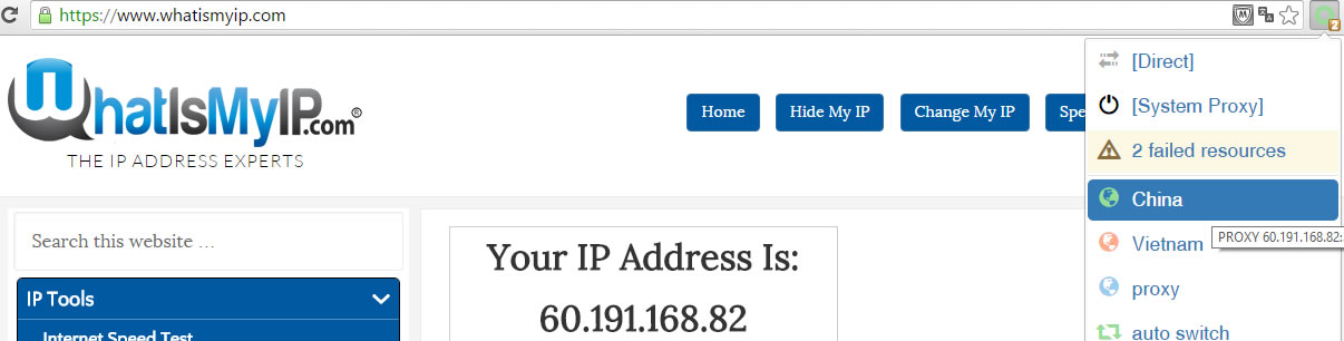 Acessando a Web com Proxy da China