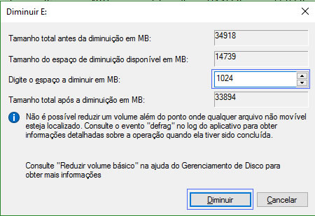 Gerenciamento de disco