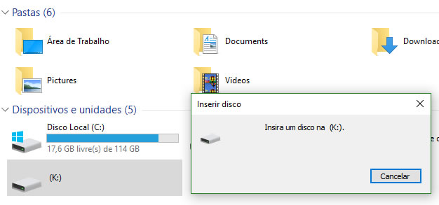 Erro no pendrive