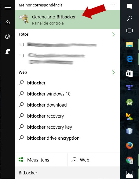 Iniciando o BitLocker