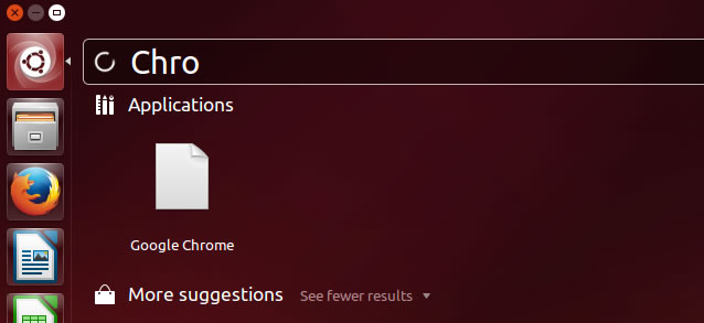 Pesquisando o Google Chrome no Ubuntu