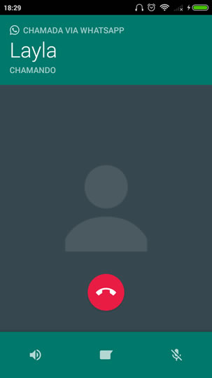 Chamando um contato via WhatsApp