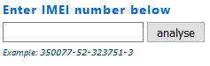 Digite o IMEI