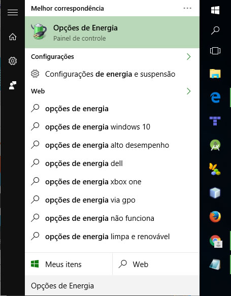 Opções de Energia